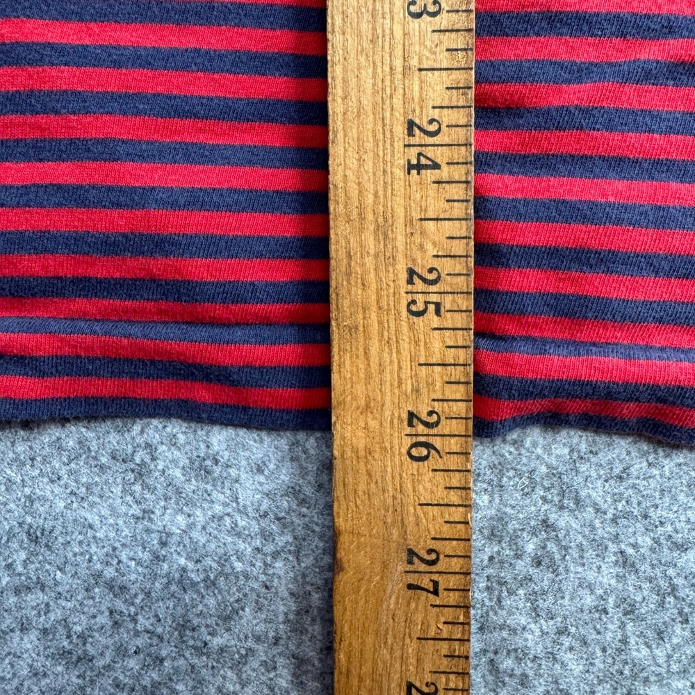 Polo Ralph Lauren Mens Custom Fit Striped Pocket Polo Shirt Red Navy Blue Large - Picture 5 of 7